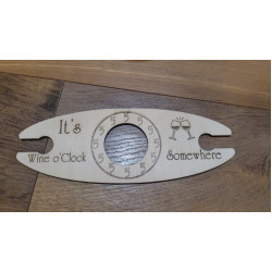 Wooden Wine Glass Butler: 'Wine O'clock' Barware Gift